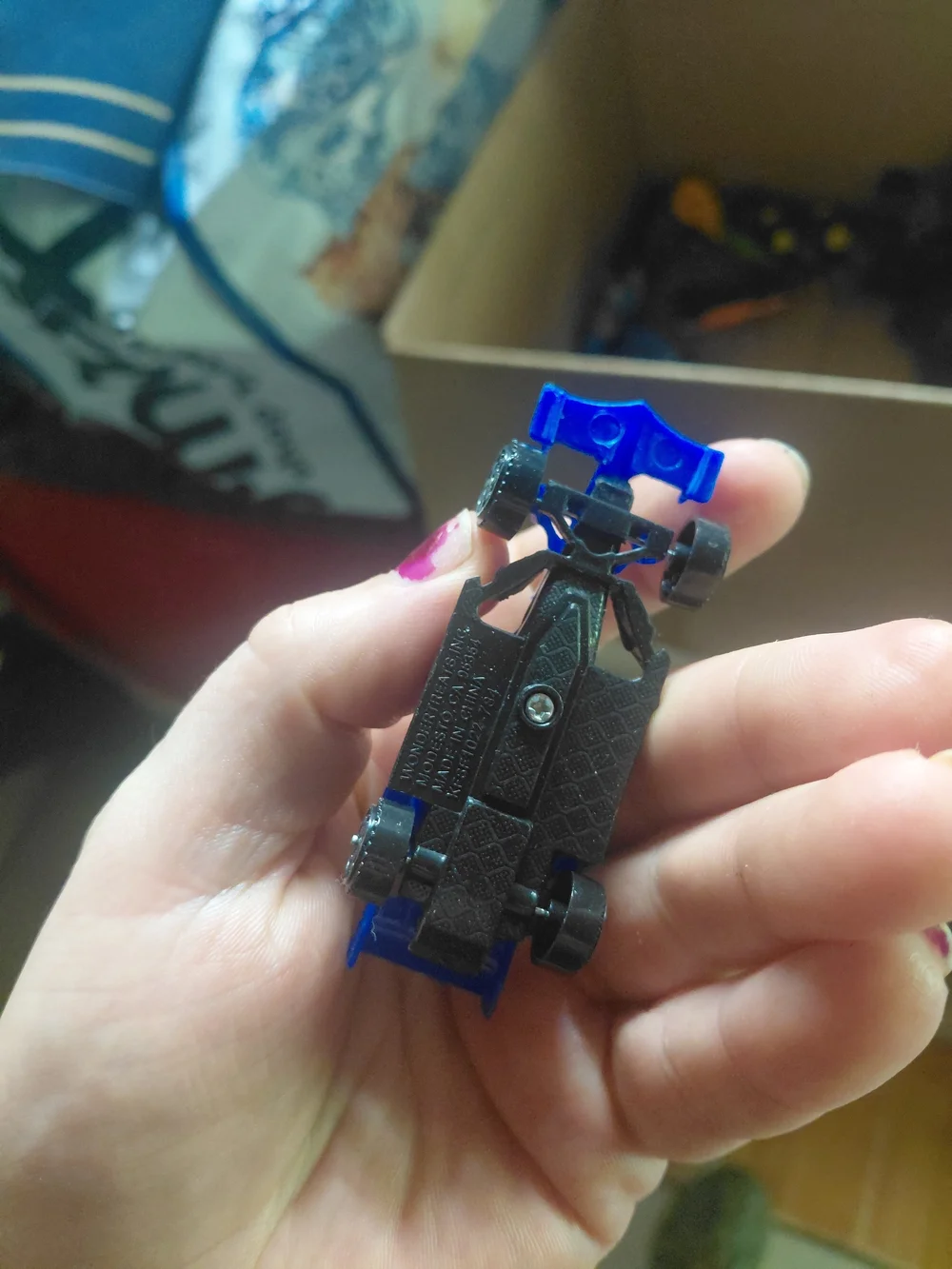 wondertreats diecast plastic formula one car blue thunder rare